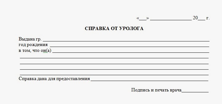 Купить справку от уролога в Москве недорого